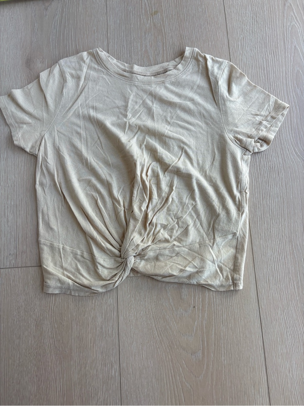 Hollister Cream Twist-Knot Crop Tee